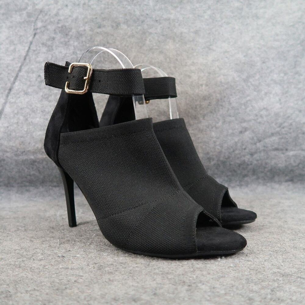 Cuccoo Shoes Womens 39 Pumps Stiletto Ankle Strap Stretch Open Toe Fashion Black